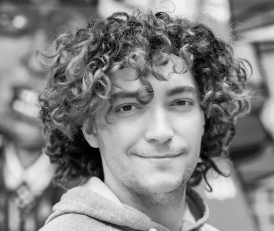 Man with curly hair